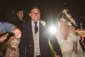 confetti-wedding-bride-backlit-flash